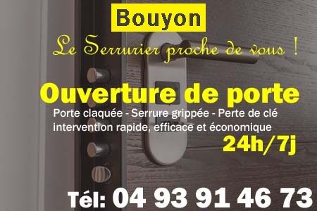 Ouverture de porte Bouyon - Porte claquée Bouyon - Porte fermée Bouyon - serrure bloquée Bouyon - serrure grippée Bouyon