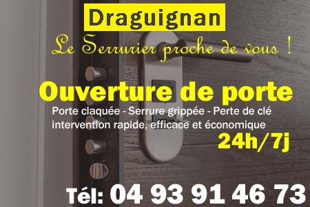 Ouverture de porte Draguignan - Porte claquée Draguignan - Porte fermée Draguignan - serrure bloquée Draguignan - serrure grippée Draguignan