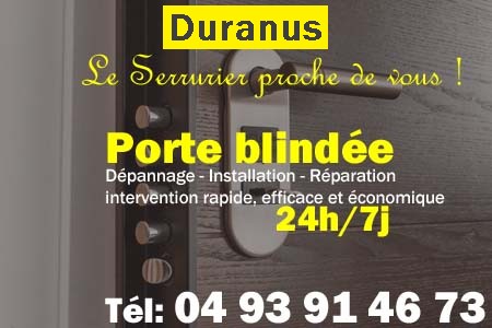 Porte blindée Duranus - Porte blindee Duranus - Blindage de porte Duranus - Bloc porte Duranus