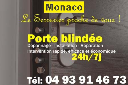 Porte blindée Monaco - Porte blindee Monaco - Blindage de porte Monaco - Bloc porte Monaco