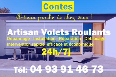 volet roulant Contes - volets Contes - volet Contes - entretien, Pose en neuf, pose en rénovation, motorisation, dépannage, déblocage, remplacement, réparation, automatisation de volet roulant à Contes