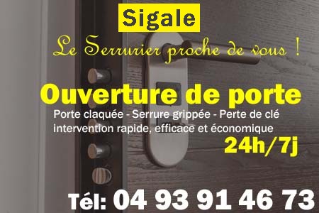 Ouverture de porte Sigale - Porte claquée Sigale - Porte fermée Sigale - serrure bloquée Sigale - serrure grippée Sigale