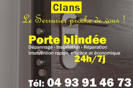 Porte blindée Clans - Porte blindee Clans - Blindage de porte Clans - Bloc porte Clans