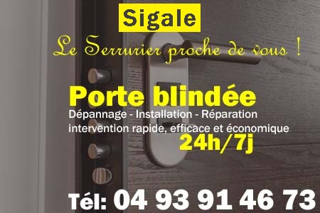 Porte blindée Sigale - Porte blindee Sigale - Blindage de porte Sigale - Bloc porte Sigale