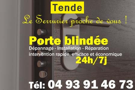 Porte blindée Tende - Porte blindee Tende - Blindage de porte Tende - Bloc porte Tende