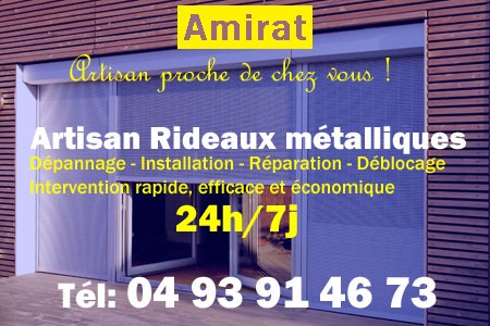 rideau metallique Amirat - rideaux metalliques Amirat - rideaux Amirat - entretien, Pose en neuf, pose en rénovation, motorisation, dépannage, déblocage, remplacement, réparation, automatisation de rideaux métalliques à Amirat