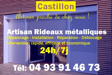 rideau metallique Castillon - rideaux metalliques Castillon - rideaux Castillon - entretien, Pose en neuf, pose en rénovation, motorisation, dépannage, déblocage, remplacement, réparation, automatisation de rideaux métalliques à Castillon