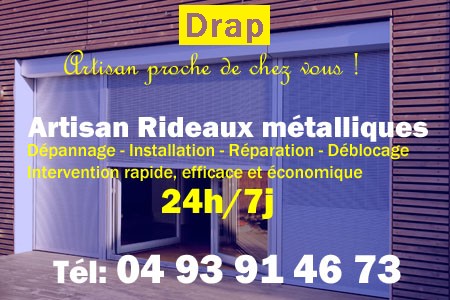 rideau metallique Drap - rideaux metalliques Drap - rideaux Drap - entretien, Pose en neuf, pose en rénovation, motorisation, dépannage, déblocage, remplacement, réparation, automatisation de rideaux métalliques à Drap