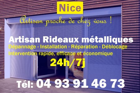 rideau metallique Nice - rideaux metalliques Nice - rideaux Nice - entretien, Pose en neuf, pose en rénovation, motorisation, dépannage, déblocage, remplacement, réparation, automatisation de rideaux métalliques à Nice