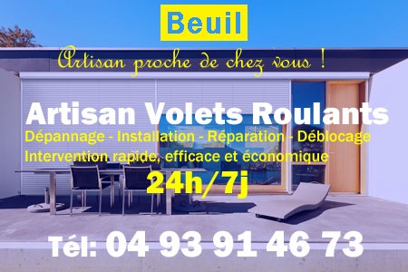 volet roulant Beuil - volets Beuil - volet Beuil - entretien, Pose en neuf, pose en rénovation, motorisation, dépannage, déblocage, remplacement, réparation, automatisation de volet roulant à Beuil